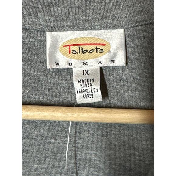 Talbots Woman Vintage Single Button Open Cardigan Sweater Gray Deadstock Size 1X - Picture 4 of 12